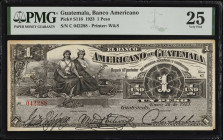 GUATEMALA. El Banco Americano de Guatemala. 1 Peso, 1923. P-S116. PMG Very Fine 25.
Estimate $100.00 - $200.00