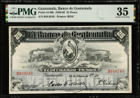 GUATEMALA. El Banco de Guatemala. 25 Pesos, 1920-26. P-S146b. PMG Choice Very Fine 35.
Estimate $175.00 - $275.00