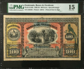 GUATEMALA. Banco de Occidente. 100 Pesos, 1902-20. P-S182b. PMG Choice Fine 15.
Dated 1916.
Estimate $300.00 - $500.00