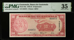 GUATEMALA. Banco De Guatemala. 10 Quetzales, 1948-54. P-26a. PMG Choice Very Fine 35.
Estimate $400.00 - $500.00