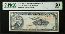 GUATEMALA. Banco De Guatemala. 100 Quetzales, 1948-52. P-28a. PMG Very Fine 30.
PMG comments "Minor Discoloration".
Estimate $500.00 - $700.00