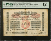 INDIA. Government of India. 5 Rupees, 1907-15. P-A5a. PMG Fine 12.
Signature of H.F. Howard. Bombay. Dated November 8, 1913. Just 13 examples of this...