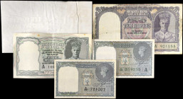 INDIA. Lot of (5). Mixed Banks. 1, 5 & 10 Rupees, Mixed Dates. P-Various. Fine to Very Fine.
Included in this lot are P-23a; 24; 25a, b; and watermar...