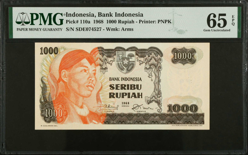 INDONESIA. Lot of (2). Bank Indonesia. 1000 Rupiah, 1968-75. P-110a & 113a. PMG ...