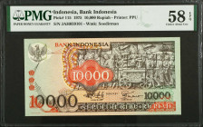 INDONESIA. Bank Indonesia. 10,000 Rupiah, 1975. P-115. PMG Choice About Uncirculated 58 EPQ.
Estimate $400.00 - $600.00