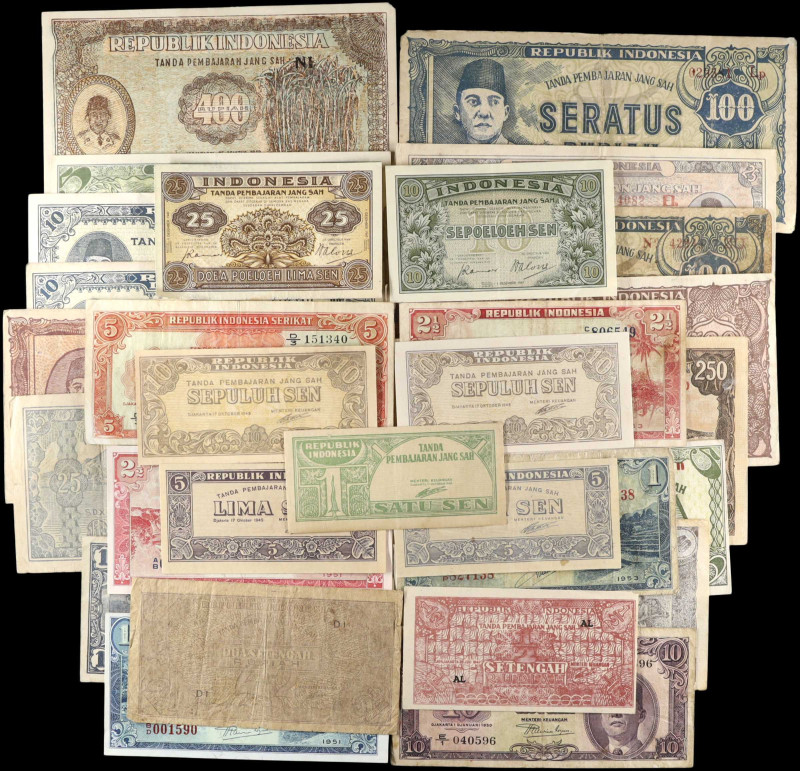 INDONESIA. Lot of (30). Mixed Banks. Mixed Denominations, Mixed Dates. P-Various...