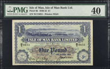 ISLE OF MAN. Isle of Man Bank Limited. 1 Pound, 1938-52. P-6b. PMG Extremely Fine 40.
Estimate $200.00 - $400.00