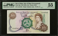 ISLE OF MAN. Isle of Man Government. 10 Pounds, ND (1979). P-36b. PMG About Uncirculated 55.
Estimate $200.00 - $400.00