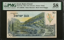 ISRAEL. Bank of Israel. 50 Lirot, 1955. P-28a. PMG Choice About Uncirculated 58.
Estimate $200.00 - $400.00