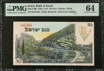 ISRAEL. Bank of Israel. 50 Lirot, 1955. P-28b. PMG Choice Uncirculated 64.
Estimate $200.00 - $400.00