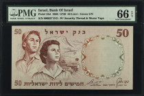 ISRAEL. Bank of Israel. 50 Lirot, 1960. P-33d. PMG Gem Uncirculated 66 EPQ.
Estimate $100.00 - $200.00