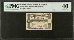 ITALIAN STATES. Il Banco di Napoli. 50 Centesimi, 1868-73. P-S815. PMG Extremely Fine 40.
Estimate $50.00 - $100.00