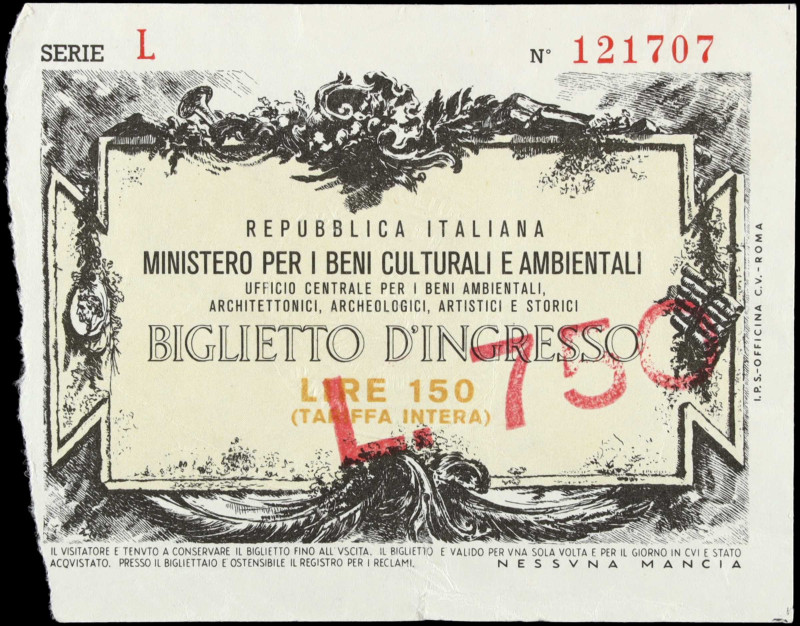 ITALY. Republica Italiana. 150 Lira, ND. P-Unlisted. Very Fine.
Uneven edge cut...