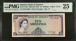 JAMAICA. Bank of Jamaica. 10 Shillings, 1960 (ND 1964). P-51Bd. PMG Very Fine 25.
Estimate $100.00 - $200.00