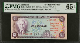 JAMAICA. Lot of (4). Bank of Jamaica. 1, 2, 5 & 10 Dollars, 1978. P-59aCS3, 60aCS3, 61aCS3 & 62CS3. Collector Series. PMG Choice Uncirculated 64 to Ge...