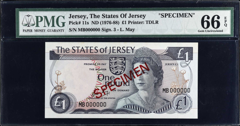 JERSEY. Lot of (3). The States of Jersey. 1 Pound, ND (1976-88). P-11s. Specimen...