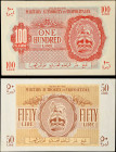 LIBYA. Lot of (2). Military Authority in Tripolitania. 50 & 100 Lire, ND (1943). P-M5a & M6a. Very Fine.
Estimate $100.00 - $150.00
