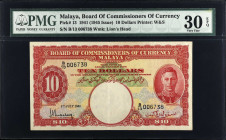 MALAYA. Board of Commissioners of Currency Malaya. 10 Dollars, 1941. P-13. PMG Very Fine 30 EPQ.
Estimate $200.00 - $400.00