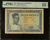 MALI. Banque de la Republique du Mali. 1000 Francs, 1960. P-4. PMG Choice Fine 15.
PMG comments "Rust."
Estimate $50.00 - $100.00