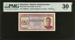 MAURITIUS. The Government of Mauritius. 50 Cents, ND (1940). P-25a. PMG Very Fine 30.
Estimate $200.00 - $400.00