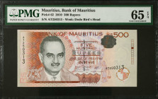 MAURITIUS. Bank of Mauritius. 500 Rupees, 2010. P-62. PMG Gem Uncirculated 65 EPQ.
Estimate $30.00 - $50.00