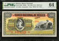 MEXICO. El Banco Nacional de Mexico. 1000 Pesos, ND (1885-1913). P-S263r. Remainder. PMG Choice Uncirculated 64.
M305r.
Estimate $300.00 - $400.00