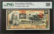 MEXICO. El Banco de Durango. 10 Pesos, 1913-14. P-S274d. PMG Very Fine 30.
M333d.
Estimate $70.00 - $100.00