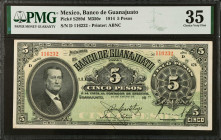 MEXICO. El Banco de Guanajuato. 5 Pesos, 1914. P-S289d. PMG Choice Very Fine 35.
M350c.
Estimate $50.00 - $75.00