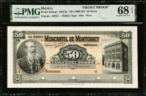 MEXICO. Lot of (2). El Banco Mercantil de Monterrey. 50 Pesos, ND (1900-07). P-S355p1 & S355p2. Front & Back Proof. PMG Superb Gem Uncirculated 67 EPQ...