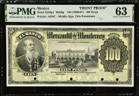 MEXICO. Lot of (2). El Banco Mercantil de Monterrey. 100 Pesos, ND (1900-07). P-S356p1 & S356p2. Front & Back Proof. PMG Choice Uncirculated 63 & Choi...