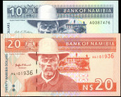 NAMIBIA. Lot of (2). Bank of Namibia. 10 & 20 Dollars, ND. P-1a & 5a. Uncirculated.
Mounting remnants are noticed. SOLD AS IS/NO RETURNS. 
Estimate ...