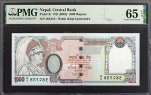 NEPAL. Central Bank of Nepal. 1000 Rupees, ND (2002). P-51. PMG Gem Uncirculated 65 EPQ.
Estimate $40.00 - $60.00