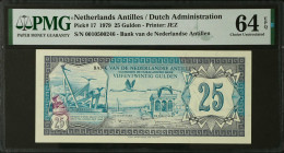NETHERLANDS ANTILLES. Bank Van de Nederlandse Antillen. 25 Gulden, 1979. P-17. PMG Choice Uncirculated 64 EPQ.
Estimate $300.00 - $500.00