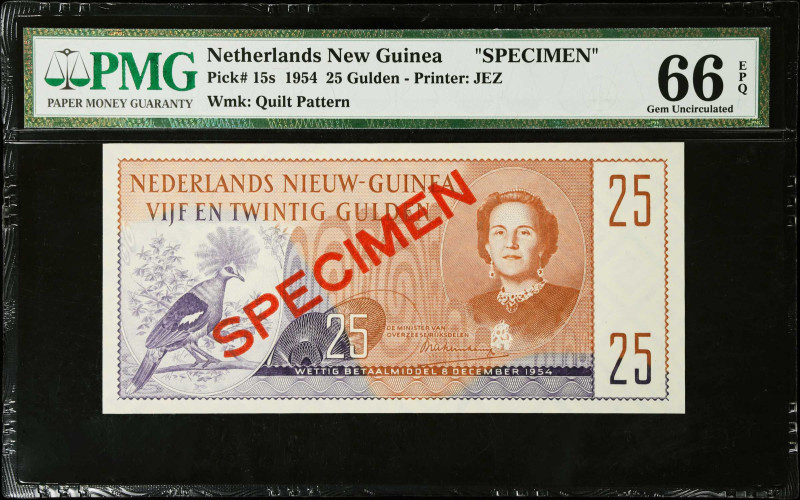 NETHERLANDS NEW GUINEA. Ministerie van Overzeesche Rijksdelen. 25 Gulden, 1954. ...