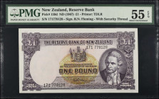 NEW ZEALAND. Lot of (2). The Reserve Bank of New Zealand. 1 Pound, ND (1967). P-159d. Consecutive. PMG About Uncirculated 55 & About Uncirculated 55 E...