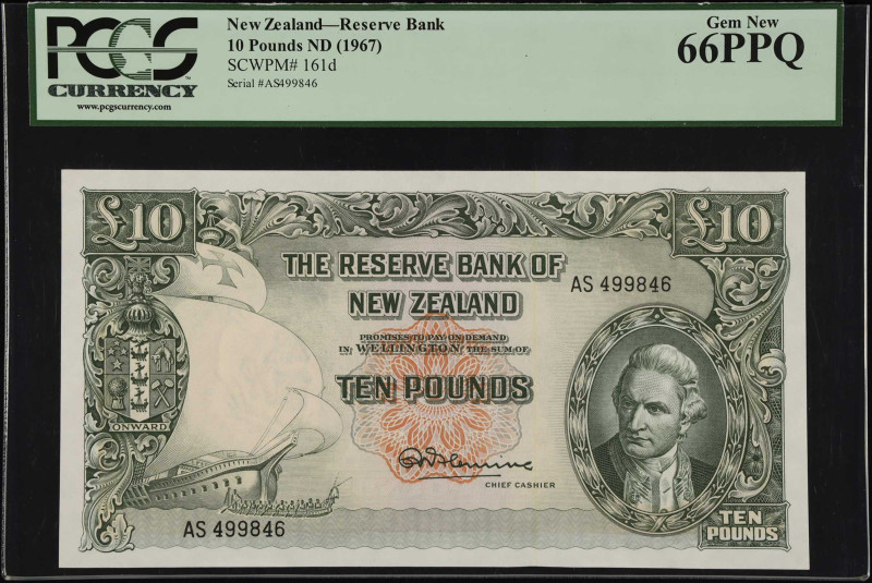 NEW ZEALAND. The Reserve Bank of New Zealand. 10 Pounds, ND (1967). P-161d. PCGS...