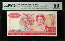 NEW ZEALAND. The Reserve Bank of New Zealand. 100 Dollars, ND (1981-85). P-175a. PMG About Uncirculated 50.
Estimate $200.00 - $400.00