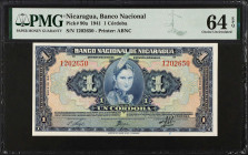 NICARAGUA. Banco Nacional de Nicaragua. 1 Cordoba, 1941. P-90a. PMG Choice Uncirculated 64 EPQ.
Estimate $25.00 - $50.00