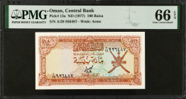 OMAN. Lot of (2). Central Bank of Oman. 100 Baisa, ND (1977-95). P-13a & 31. PMG Gem Uncirculated 66 EPQ & Superb Gem Unc 67 EPQ.
Estimate $75.00 - $...