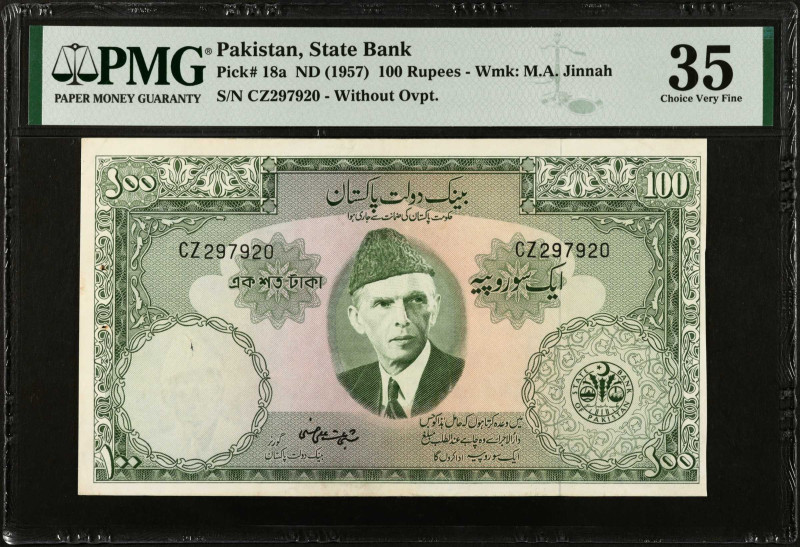 PAKISTAN. State Bank of Pakistan. 100 Rupees, ND (1957). P-18a. PMG Choice Very ...