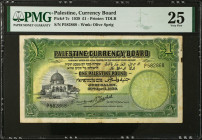 PALESTINE. Palestine Currency Board. 1 Pound, 1939. P-7c. PMG Very Fine 25.
PMG comments "Minor Stains".
Estimate $600.00 - $800.00