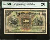 PARAGUAY. Republica del Paraguay. 500 Pesos, 1920-23. P-154a. PMG Very Fine 20.
PMG comments "Rust".
Estimate $250.00 - $500.00