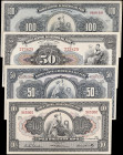 PERU. Lot of (4). Banco Central de Reserva del Peru. 10, 50 & 100 Soles de Oro, 1946-62. P-68A, 71a, 78a & 89a. Very Fine.
Estimate $75.00 - $150.00