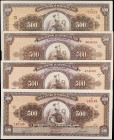 PERU. Lot of (4). Banco Central de Reserva del Peru. 500 Soles de Oro, 1963-68. P-87a, 91 & 91A. Fine to About Uncirculated.
One of the notes has rus...
