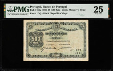PORTUGAL. Banco de Portugal. 500 Reis, 1904-17. P-105a. PMG Very Fine 25.
Estimate $100.00 - $200.00