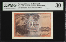 PORTUGAL. Banco de Portugal. 1 Escudo, 1917-20. P-113a. PMG Very Fine 30.
Estimate $100.00 - $200.00