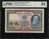 PORTUGAL. Banco de Portugal. 1000 Escudos, 1942. P-156. PMG Choice Very Fine 35.
Estimate $125.00 - $200.00