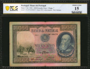 PORTUGAL. Banco de Portugal. 1000 Escudos Ouro, 1942. P-156. PCGS Banknote Choice Fine 15.
PCGS Banknote comments "Minor Tape."
Estimate $75.00 - $1...
