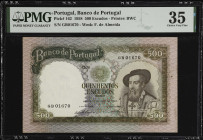 PORTUGAL. Banco de Portugal. 500 Escudos, 1958. P-162. PMG Choice Very Fine 35.
PMG comments "Minor Rust".
Estimate $150.00 - $250.00