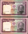 PORTUGAL. Lot of (2). Banco de Portugal. 100 Escudos, 1961. P-165. Very Fine.
Staining is noticed on one note, which a foreign substance is found on ...